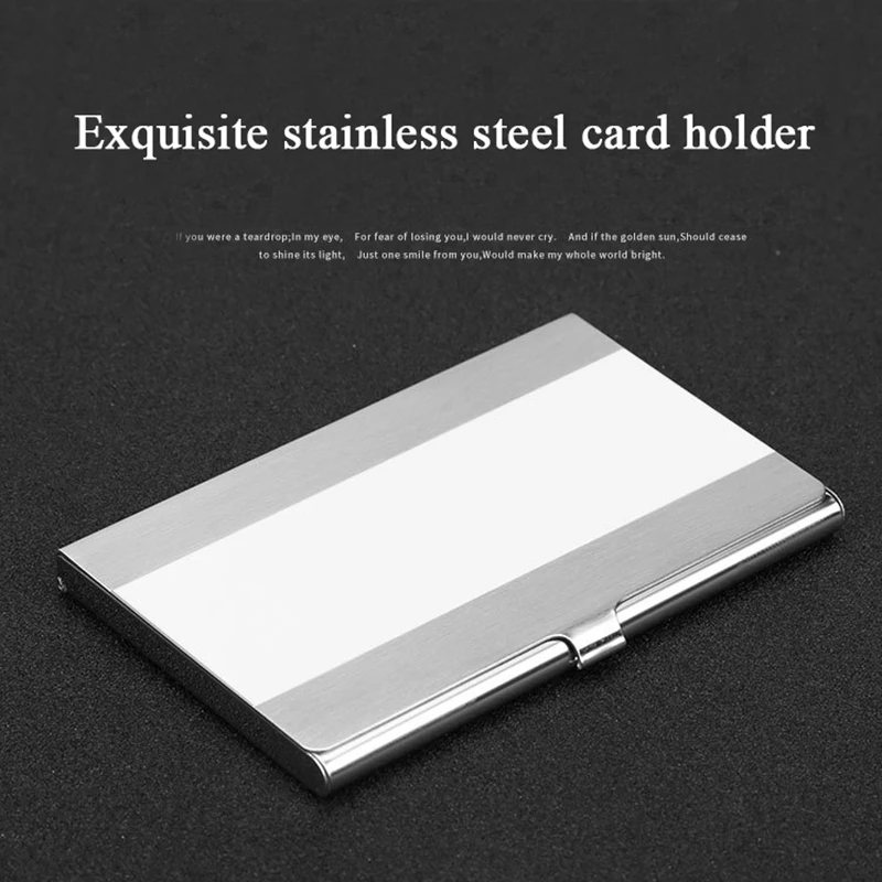 Fashion Business Card Holder Stainless Steel Silver Aluminium Credit Card Case Women Wallets Men ID Card Box Card Organizer
Fashion Business Card Holder Stainless Steel Silver Aluminium Credit Card Case Women Wallets Men ID Card Box Card Organizer