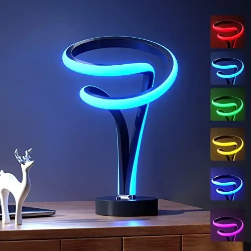 Light Modes Modern Spiral RGB Table Lamp, Cool Lamps for Bedroom, Touch Dimmable LED Nightstand Lamp, Unique Lamps for Living Ro
Light Modes Modern Spiral RGB Table Lamp, Cool Lamps for Bedroom, Touch Dimmable LED Nightstand Lamp, Unique Lamps for Living Ro