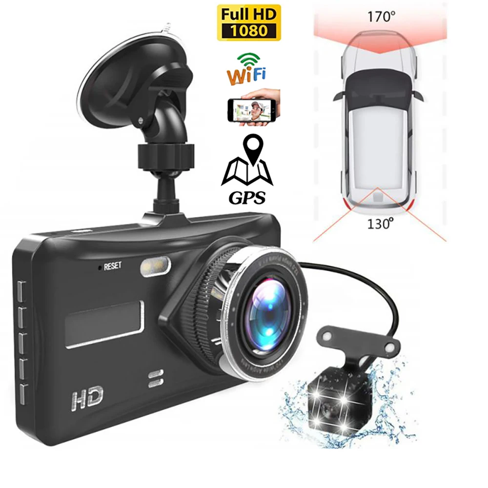 

Car DVR 1080P Full HD Drive Video Recorders Rear View Camera Dual Lens GPS WiFi Dash Cam Night Vision Parking Monitor Black Box