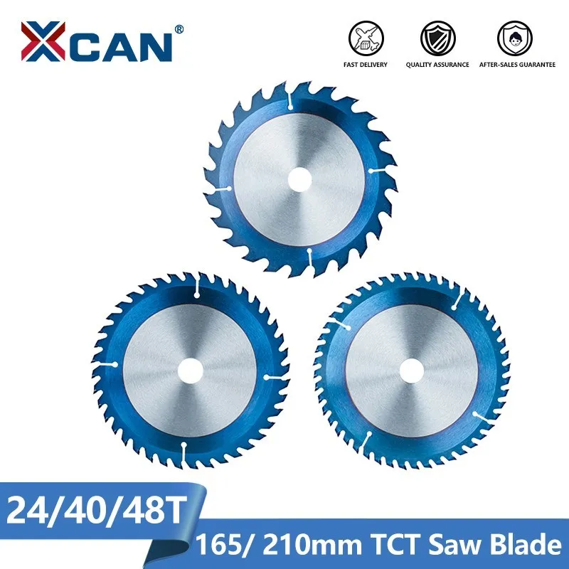 

XCAN TCT Saw Blade 165mm 24/40/48T 210mm 24/48/60T Carbide Circular Saw Blade Nano Blue Coating Wood Cutting Disc 1pc/3pcs