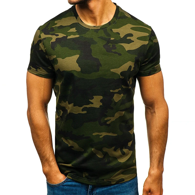 

2024 Military Outdoor Casual T Shirt For Men Camouflage Print Army Oversized T-shirts Men Clothing Veterans Short-sleeved Tops