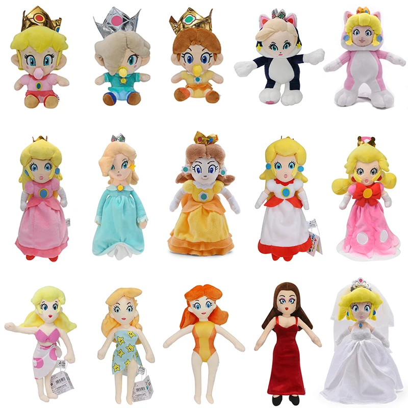 18 Style Mario Princess Series Anime Dolls Peach Baby Daisy Rosalina Pauline Princess Plush Toys Wearing Swimsuit Wedding Dress
18 Style Mario Princess Series Anime Dolls Peach Baby Daisy Rosalina Pauline Princess Plush Toys Wearing Swimsuit Wedding Dress