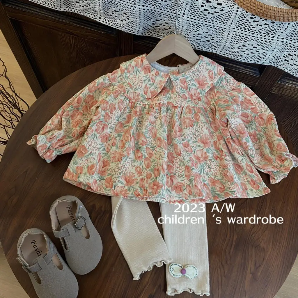 2023 Kids Girls Spring Autumn 3PCS Knitted Patched Toys Cardigan Peter Pan Collar Floral Shirt Suit Skinny Leggings Girls Suit
2023 Kids Girls Spring Autumn 3PCS Knitted Patched Toys Cardigan Peter Pan Collar Floral Shirt Suit Skinny Leggings Girls Suit