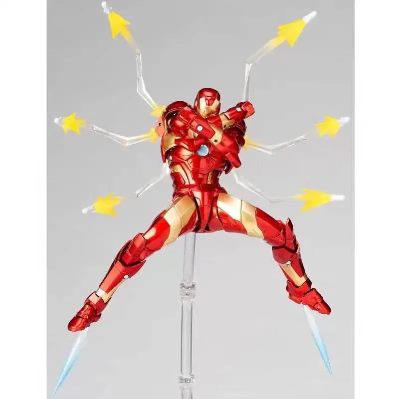 

Marvel 17cm Iron Man Mk37 Blood Armor Movable Ornaments Yamaguchi Style Box Articulate Joints Moveable Action Figure Model