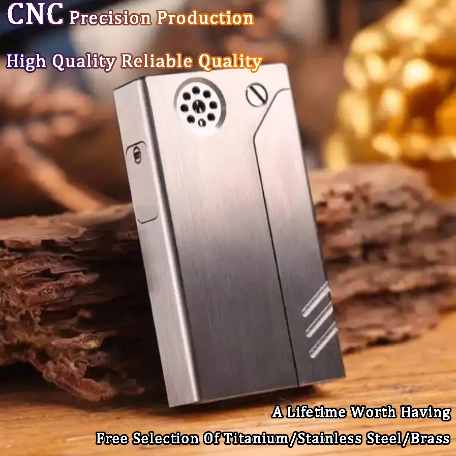 

New Gasoline Lighter Rare Bounce Mechanical Automatic Kerosene Lighter Brass Stainless Steel Titanium Alloy