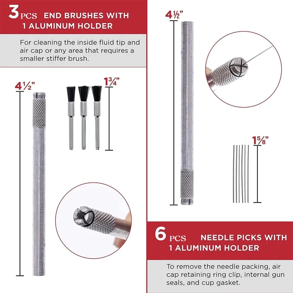 Airbrush Special Lubricating Cleaning Repair Tool Cleaning Brush Set Detail Set 23pcs Airbrush SprayGun Metal New
Airbrush Special Lubricating Cleaning Repair Tool Cleaning Brush Set Detail Set 23pcs Airbrush SprayGun Metal New