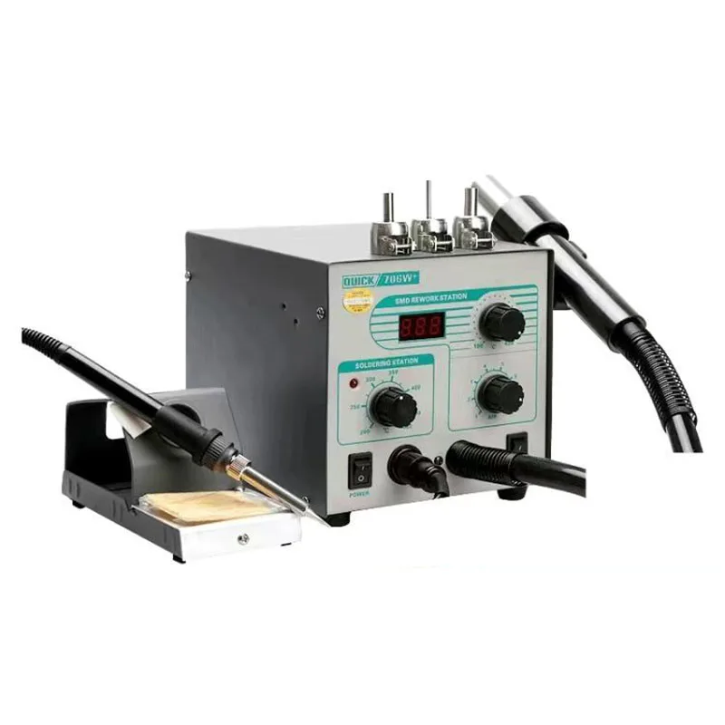 706W+ 2 In 1 SMD Rework Station Soldering Station 570W Digital Display Hot Air Gun Lead-free Solder Iron tools
706W+ 2 In 1 SMD Rework Station Soldering Station 570W Digital Display Hot Air Gun Lead-free Solder Iron tools