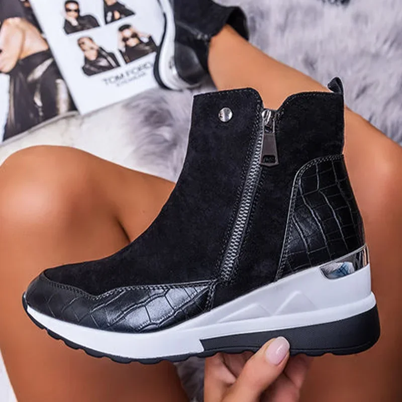 2023 New Women Boots Patchwork Wedge Heels Platform Boots Ladies Side Zipper Ankle Boots Plus Size Booties
2023 New Women Boots Patchwork Wedge Heels Platform Boots Ladies Side Zipper Ankle Boots Plus Size Booties