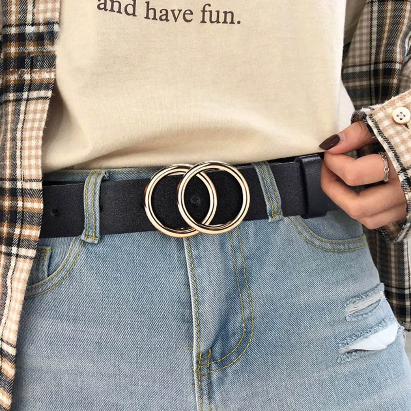 Double Ring Women Belt Fashion Waist Belt PU Leather Metal Buckle Heart Pin Belts for Ladies Leisure Dress Jeans Wild Waistband
Double Ring Women Belt Fashion Waist Belt PU Leather Metal Buckle Heart Pin Belts for Ladies Leisure Dress Jeans Wild Waistband