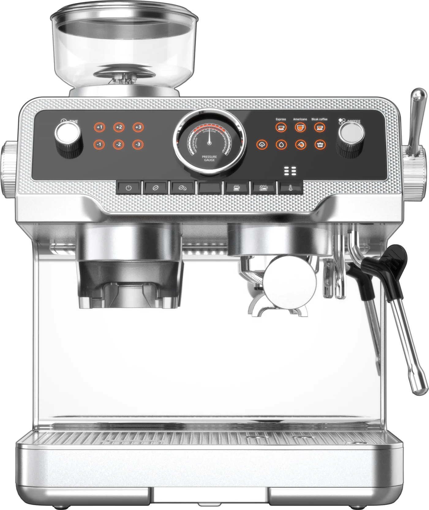 

Home 15 Bar Espresso Coffee Machine 2850W Black Cappuccino Maker 3L Water Tank Expresso Machine With Milk Foaming Steam Wand