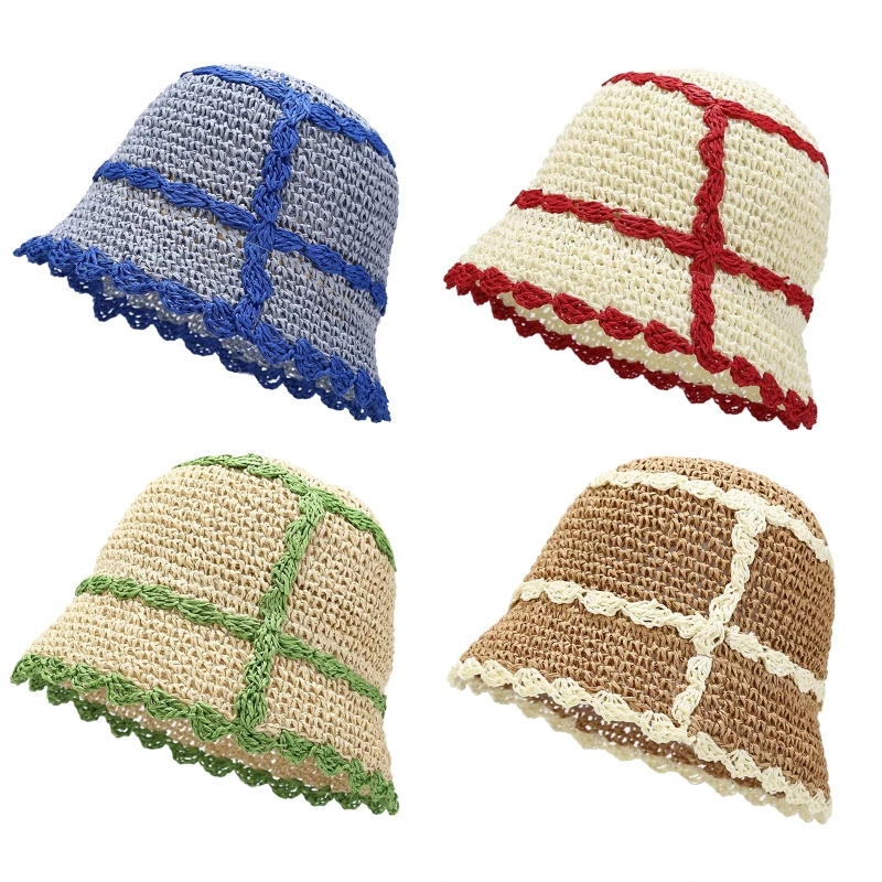 Crochet Color Matching Bucket Hat Multi-Color Breathable Wide Brim Bucket Hat Skin-friendly Sunproof Fisherman Drop shipping
Crochet Color Matching Bucket Hat Multi-Color Breathable Wide Brim Bucket Hat Skin-friendly Sunproof Fisherman Drop shipping