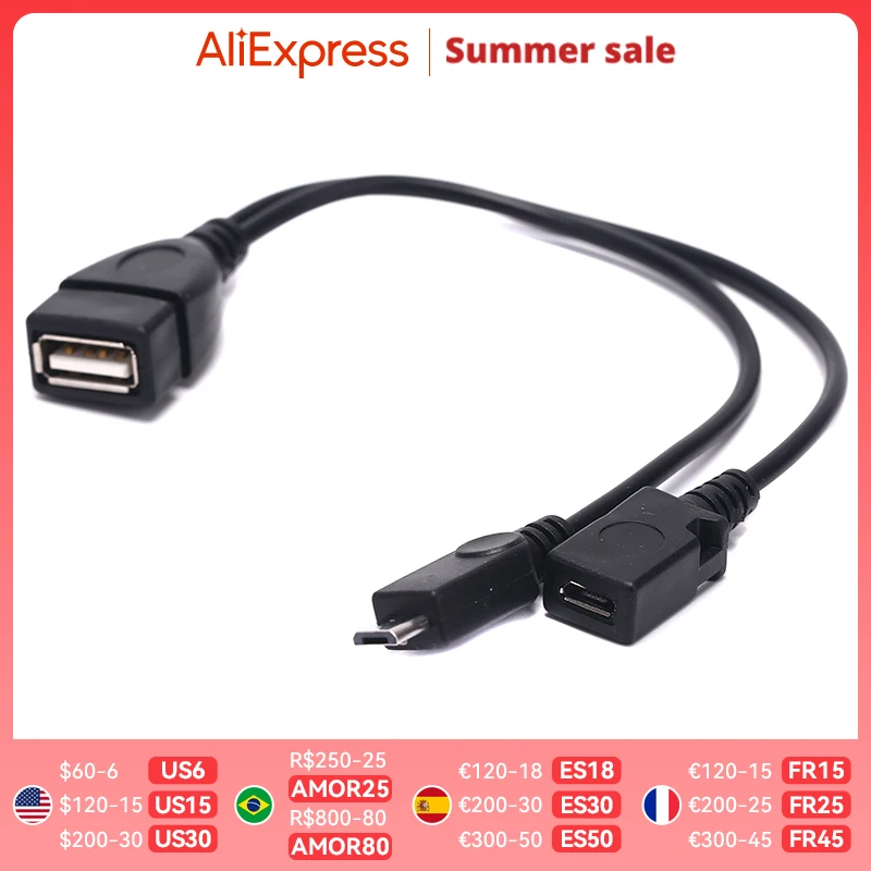 1pc 2 In 1 OTG Micro USB Host Power Y Splitter USB Adapter To Micro 5 Pin Male Female Cable
1pc 2 In 1 OTG Micro USB Host Power Y Splitter USB Adapter To Micro 5 Pin Male Female Cable