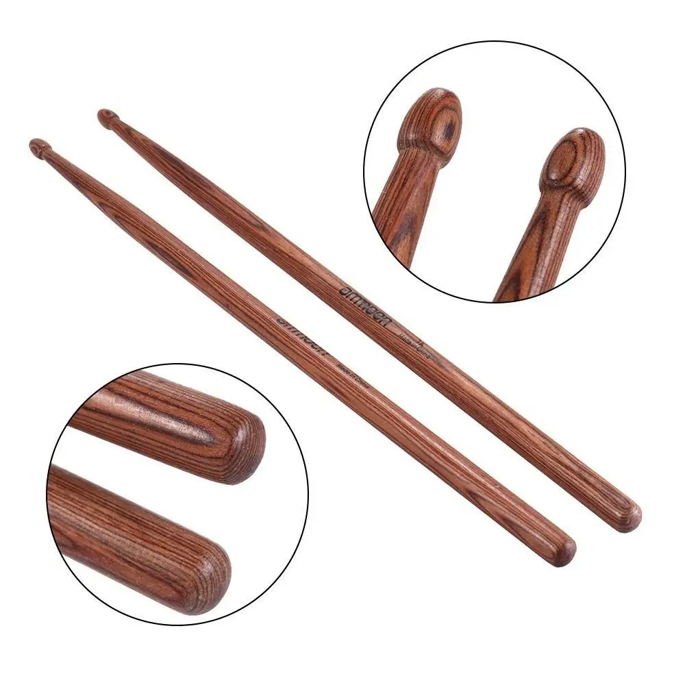 

1Pair Teardrop-shaped Tips Wooden Drum Sticks Light Durable Wood Drum Set Anti-Skid 5A/7A Rosewood Drumsticks