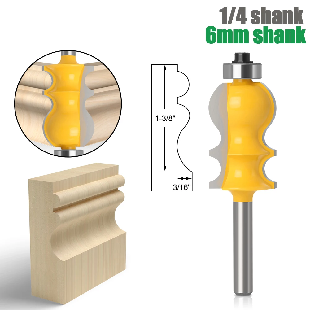 1PC 6mm 1/4 Shank Casing & Base Molding Router Bit Line knife Woodworking cutter Tenon Cutter for Woodworking Tools
1PC 6mm 1/4 Shank Casing & Base Molding Router Bit Line knife Woodworking cutter Tenon Cutter for Woodworking Tools
