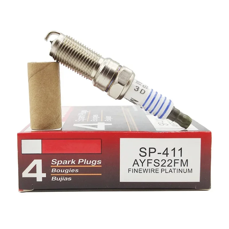 

4/6PCS Platinum Spark Plug SP-411 AYFS22FM For Ford Focus C-MAX Fiesta Edge Lincoln MKX Cadillac CTS Mercury Mazda SP411