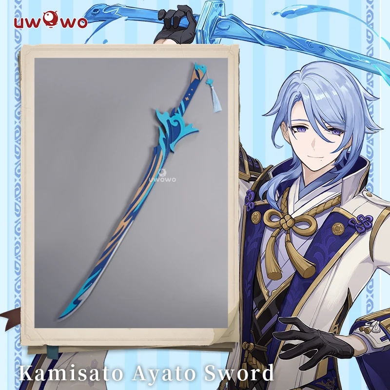 

In Stock UWOWO Ayato Cosplay Sword Weapon Wooden Blade Knife Prop Game Genshin Impact Weapons Ayato Sword Anime Cosplay Props