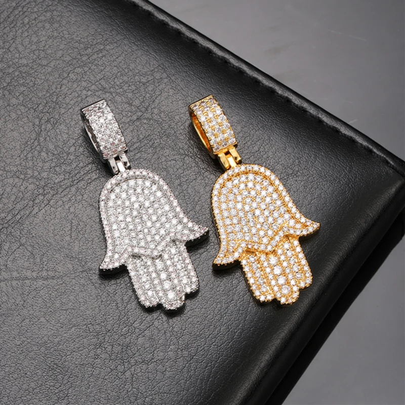 Hip Hop Iced Out Hand of Fatima Pendant Bling Cubic Zircon AAA+ CZ Necklaces & Pendants For Men Jewelry With Tennis Back
Hip Hop Iced Out Hand of Fatima Pendant Bling Cubic Zircon AAA+ CZ Necklaces & Pendants For Men Jewelry With Tennis Back