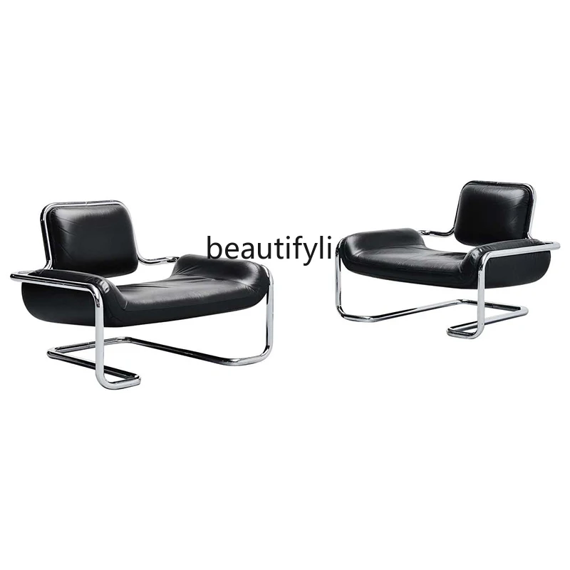 Middle-Ancient Designer Curved Convex Leather Stainless Steel Modern Simple and Light Luxury Backrest Special-Shaped Armchair
Middle-Ancient Designer Curved Convex Leather Stainless Steel Modern Simple and Light Luxury Backrest Special-Shaped Armchair