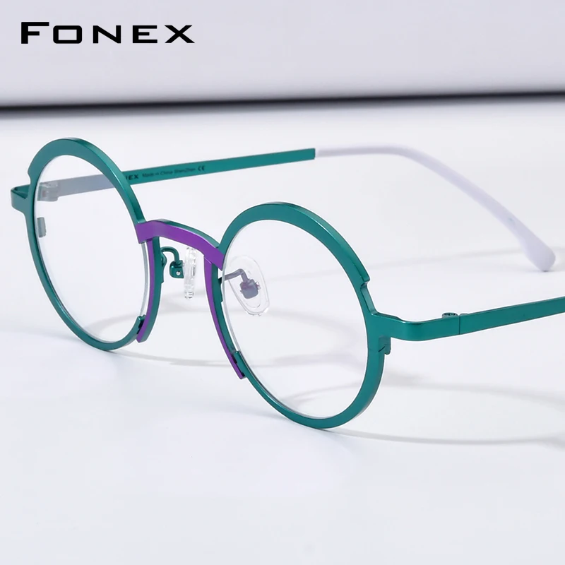 Очки FONEX из титана для мужчин и женщин, круглые очки, модные красочные очки в стиле ретро, F85773, 2023
Очки FONEX из титана для мужчин и женщин, круглые очки, модные красочные очки в стиле ретро, F85773, 2023
