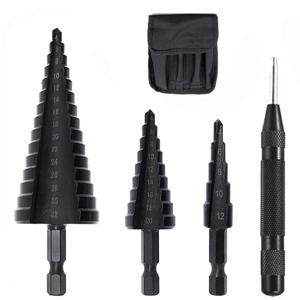 4pcs 4-12mm 4-20mm 4-32mm HSS Nitrogen Step Drill Bit Set HSS Cobalt Step Cone Drill Bit Wood Metal Hole Cutter Drilling Tool
4pcs 4-12mm 4-20mm 4-32mm HSS Nitrogen Step Drill Bit Set HSS Cobalt Step Cone Drill Bit Wood Metal Hole Cutter Drilling Tool
