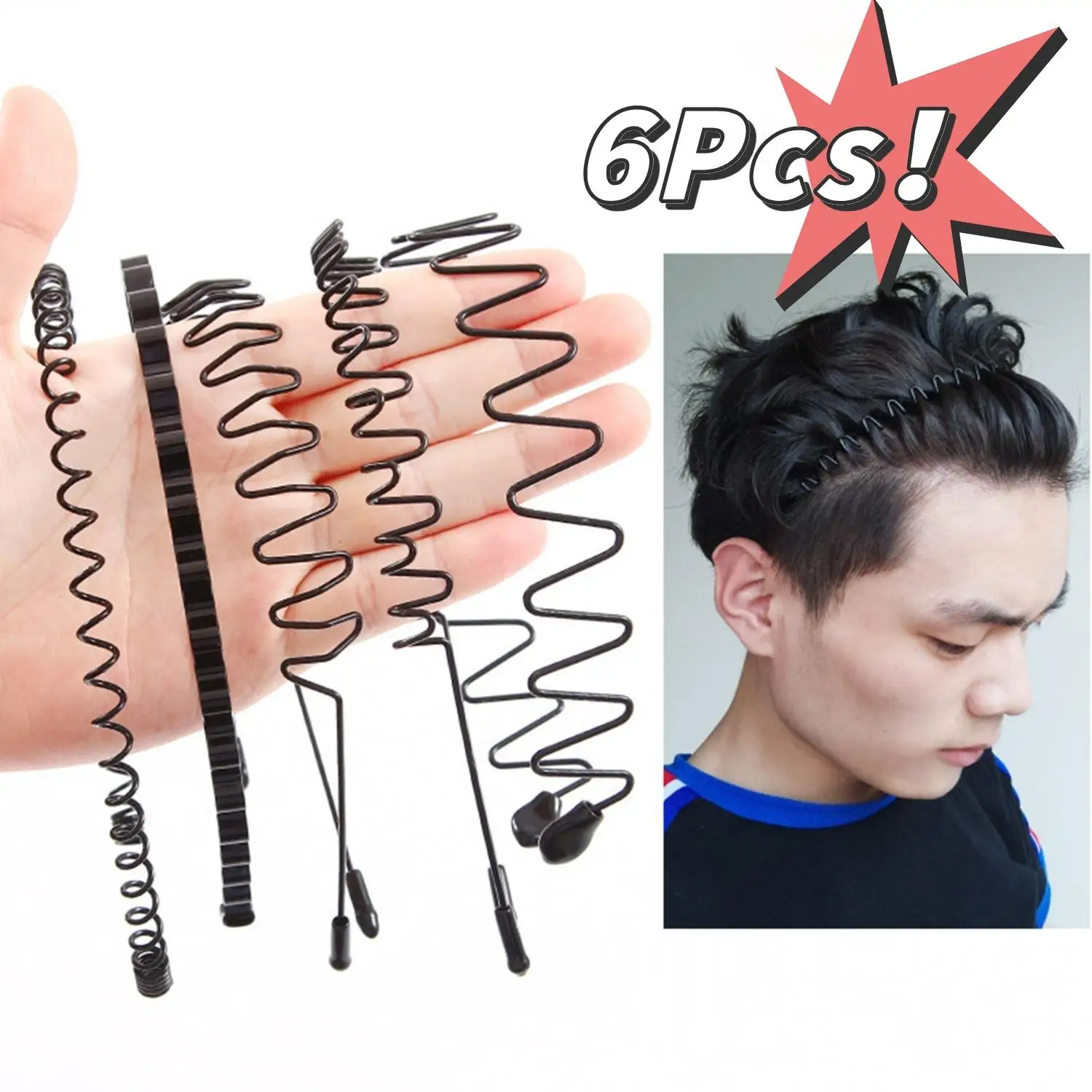6PCS Fashion Black Metal Waved Style Sports Hairband Solid Color for Men Women Unisex Hair Band Casual Adult Headwear for Boy
6PCS Fashion Black Metal Waved Style Sports Hairband Solid Color for Men Women Unisex Hair Band Casual Adult Headwear for Boy