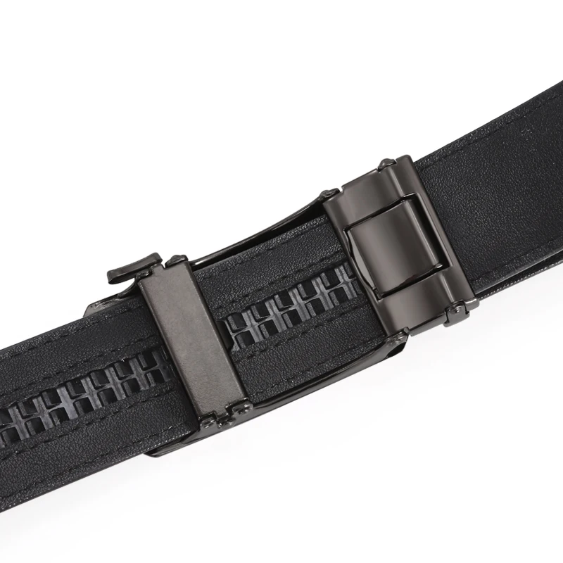 Ремень мужской с автоматической пряжкой, люксовый брендовый кожаный Модный деловой, для работы и отдыха, ZD192