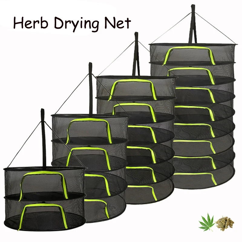 

Folding Dry Rack 2-8 Layers Drying Net Flower Bud Plant Fish Herb Vegetable Dryer Bag Mesh Hanging Basket Anti Mosquito Cover