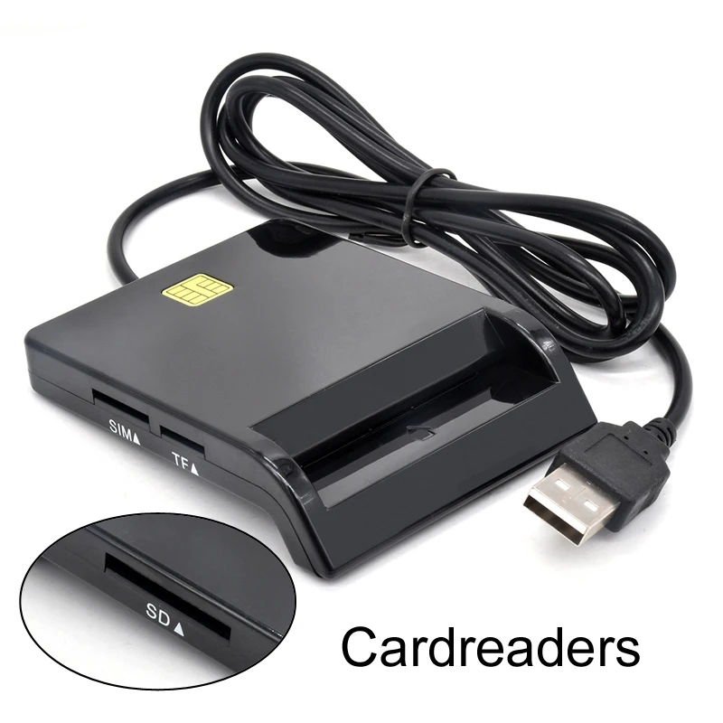 

USB 2.0 SD TF SIM Smart Card Reader For Bank Card IC/ID EMV MMC Cardreaders USB-CCID ISO 7816 for Windows 7 8 10 Linux OS