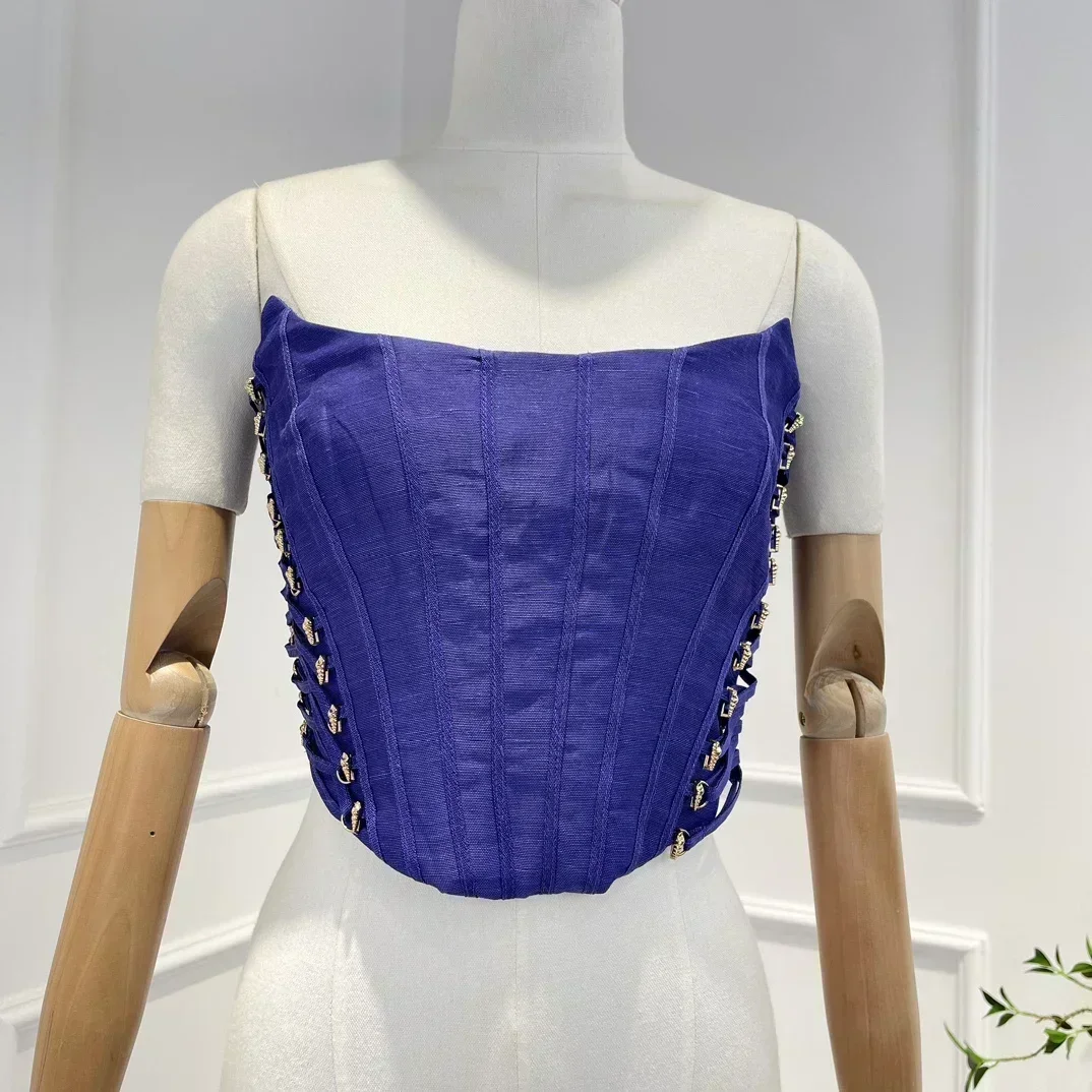 Женский укороченный топ из льна и шелка, универсальный корсет в пляжном стиле, весна-лето 2023
Женский укороченный топ из льна и шелка, универсальный корсет в пляжном стиле, весна-лето 2023