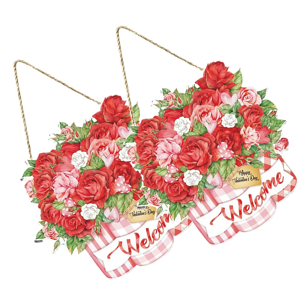 2 Pcs Valentine's Day Door Sign Home Decor Valentines Decorations Woodblock Print
2 Pcs Valentine's Day Door Sign Home Decor Valentines Decorations Woodblock Print