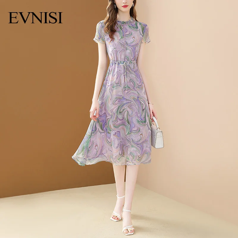 Модные платья EVNISI с оборками и воротником, платье с цветочным принтом для женщин, лето 2022, ТРАПЕЦИЕВИДНОЕ шифоновое элегантное платье, праздничные платья
Модные платья EVNISI с оборками и воротником, платье с цветочным принтом для женщин, лето 2022, ТРАПЕЦИЕВИДНОЕ шифоновое элегантное платье, праздничные платья