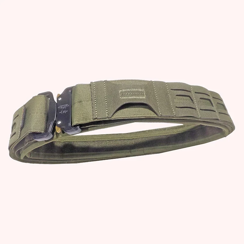 

New CS Outdoor Military Hunting Outdoor Multi functional 5CM Ronin Metal Cobra Buckle Double layered Tactical Belt Laser Molle