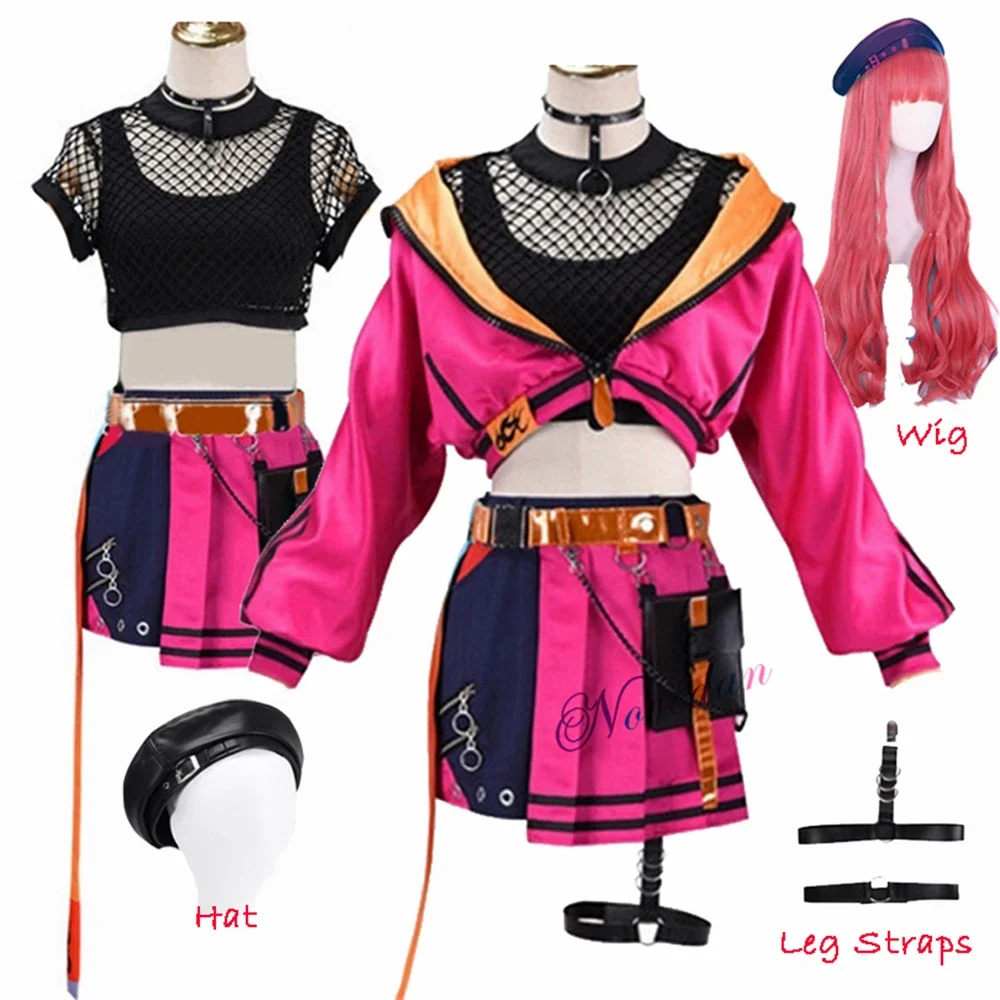 

Paradox Live Anne Faulkner Cosplay Costume ParadoxLive BME Hip Hop Anime Suit Jacket Skirt Wig Carnival Party Women Fancy Dress