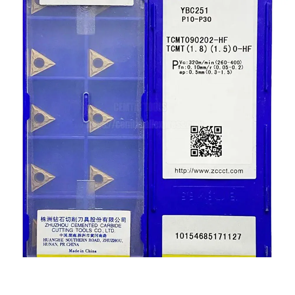ZCC CnC Inserts YBC251 TCMT090202-HF YBC152 Lathe Cutting Tools Coated Cemented Carbide Turning Steel Finishing
ZCC CnC Inserts YBC251 TCMT090202-HF YBC152 Lathe Cutting Tools Coated Cemented Carbide Turning Steel Finishing