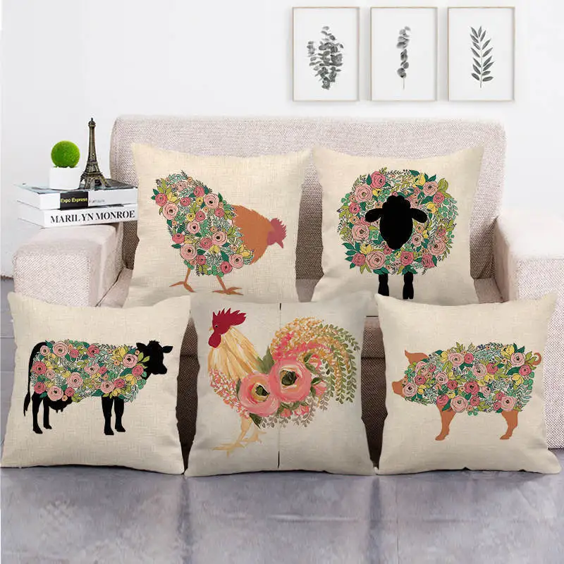 Cute Flower Animal Pillow Case Pig Chicken Pillowcase 40x40 Cm for Sofa Bed Pillow Covers Decorative Interior for Home Decor
Cute Flower Animal Pillow Case Pig Chicken Pillowcase 40x40 Cm for Sofa Bed Pillow Covers Decorative Interior for Home Decor