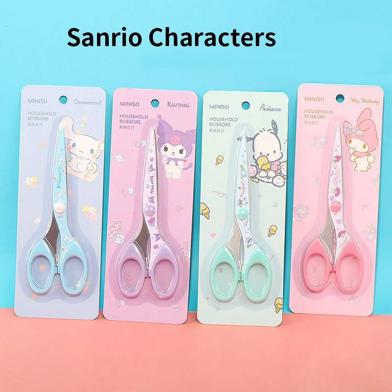

Sanrio Mymelody Kuromi Pachacco Cinnamoroll Sanrio Household Scissors Cute Cartoon Household Student Kawaii Art Small Scissors
