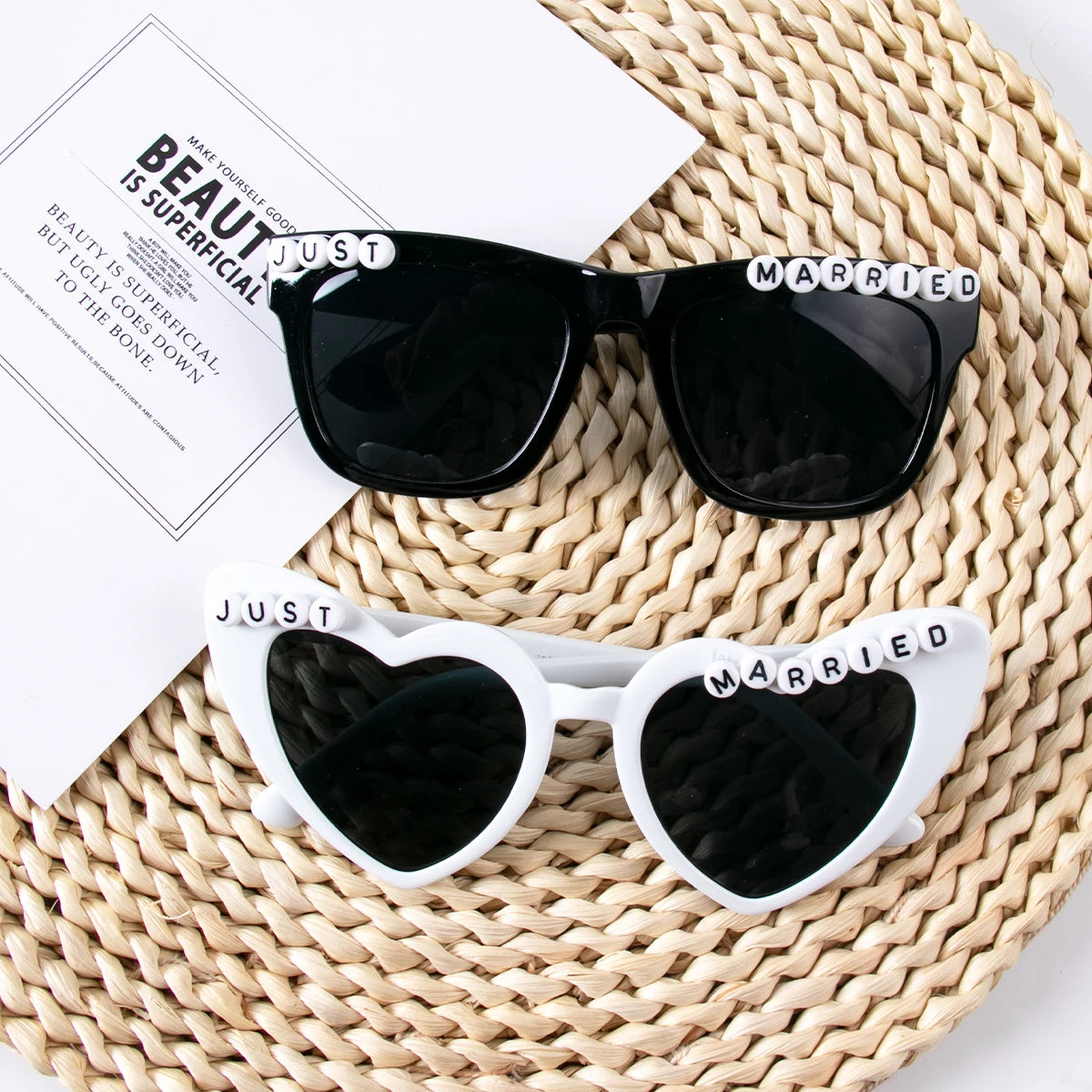 Just Married Heart Shaped Sunglasses Wedding Bridesmaid Bride to be Photo Props Team Bride Bridal Shower Bachelorette Party
Just Married Heart Shaped Sunglasses Wedding Bridesmaid Bride to be Photo Props Team Bride Bridal Shower Bachelorette Party