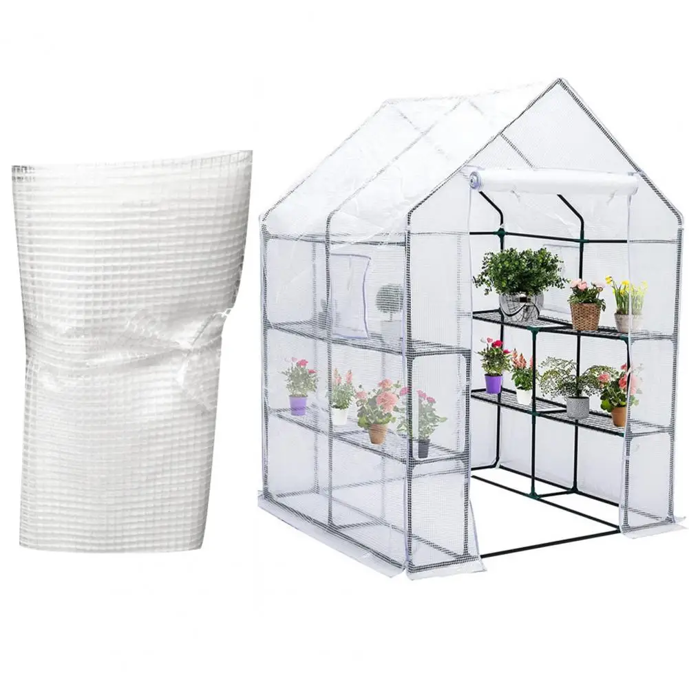 

Ventilated Greenhouse Cover Greenhouse Pe Cover Replacement with Thermal Insulation Rainproof Door Transparent Waterproof