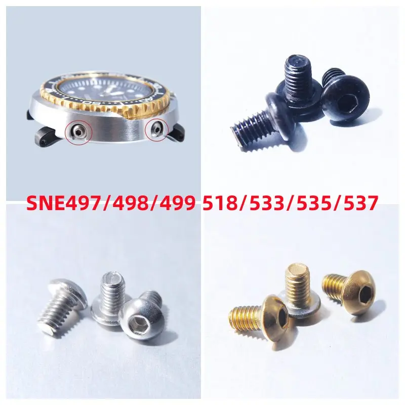 

Stainless Steel Tuna Shuoud Watch Silver Gold Black Armor Retainer Screws SNE497 498 499 518 533 535 537 Case Replace Parts