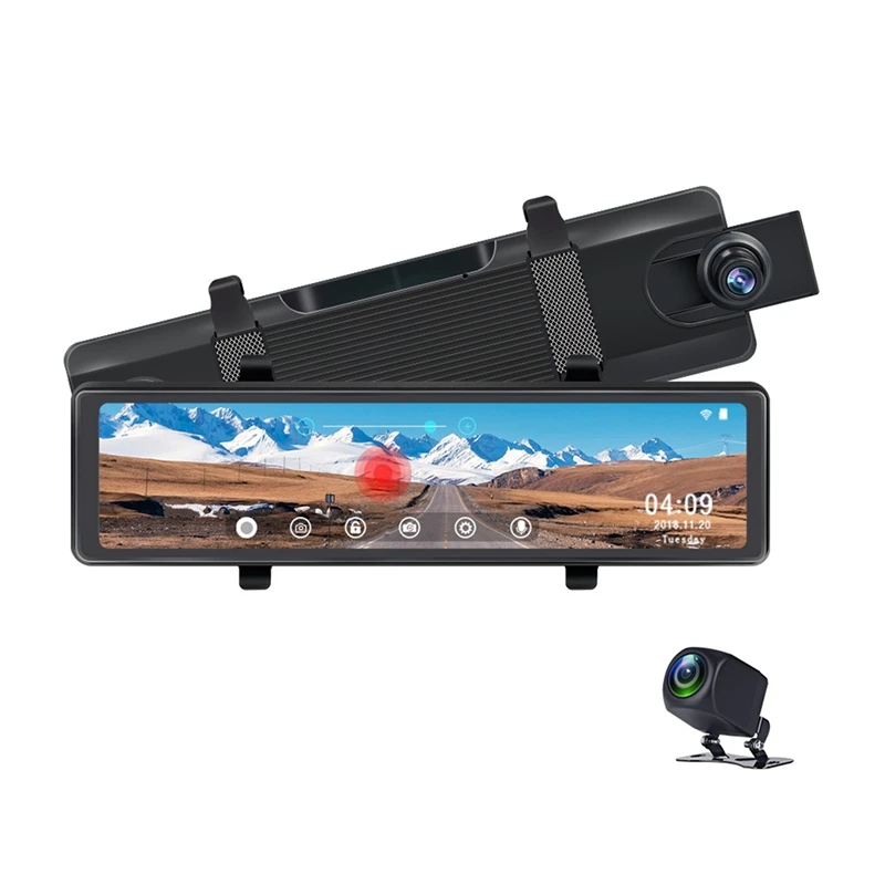 

4K DVR Wifi Rearview Mirror Dash Camera HD 1080P Car Stream Media Driving Recorder Night Vision Reversing Image Dash Cam