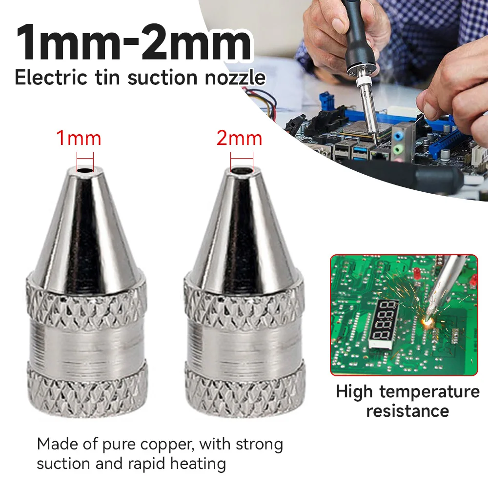10pcs/set 1mm 2mm Nozzle Iron Tips Metal Soldering Welding Tip For Electric Vacuum Solder Sucker/Desoldering Pump
10pcs/set 1mm 2mm Nozzle Iron Tips Metal Soldering Welding Tip For Electric Vacuum Solder Sucker/Desoldering Pump