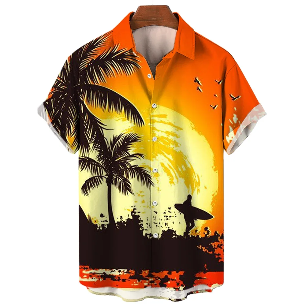 

Surfing Beach Shirts Men Women Fashion Hawaiian Shirts Casual Beach Blouse Men's Clothing Mens Vocation Lapel Shirts Vocation