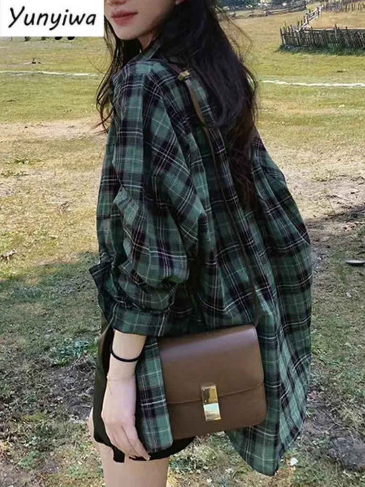 Green Plaid Shirts Women Autumn Port Auze Loose Button Up Dragon Sleeve Coat Y2s Coat Y2k
Green Plaid Shirts Women Autumn Port Auze Loose Button Up Dragon Sleeve Coat Y2s Coat Y2k