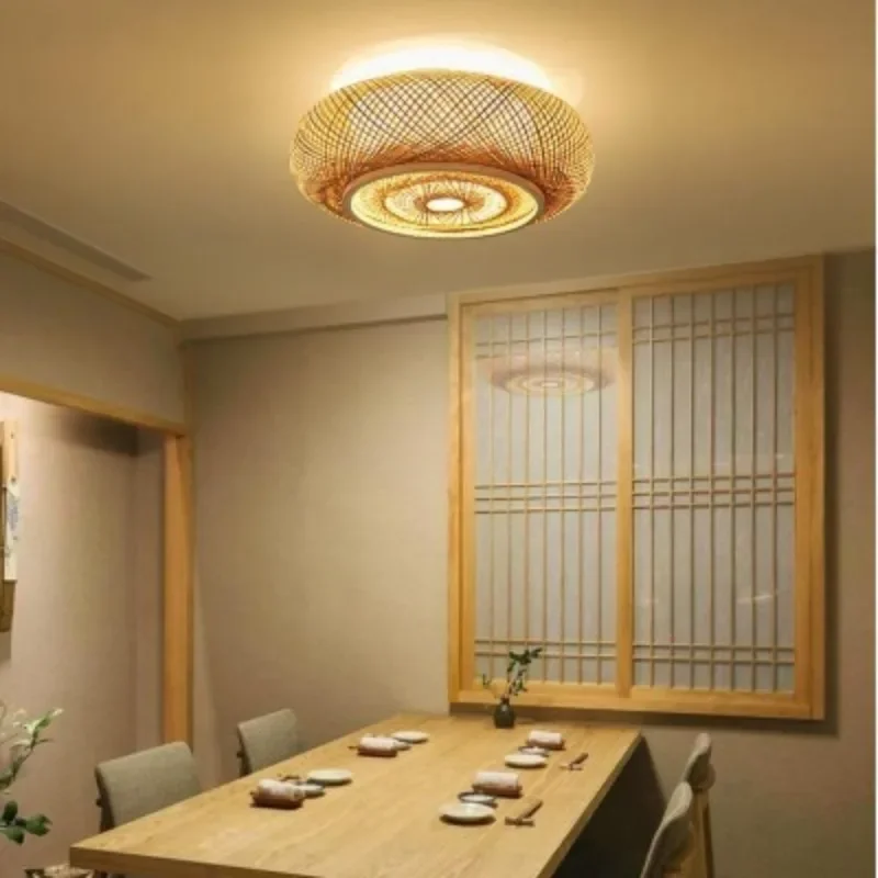 

Dia 40/50/60cm Rattan Ceiling Lights Pendant Shade Restaurant Ceiling Lamp Shade Home Decorative Art Chandelier Lampshade