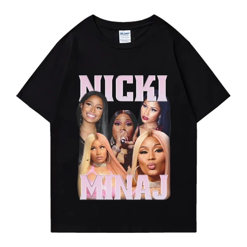 

Rapper Nicki Minaj Vintage Hip Hop print T shirt 2024 Men Women summer oversized short sleeve T-shirts Unisex Pure Cotton Tops