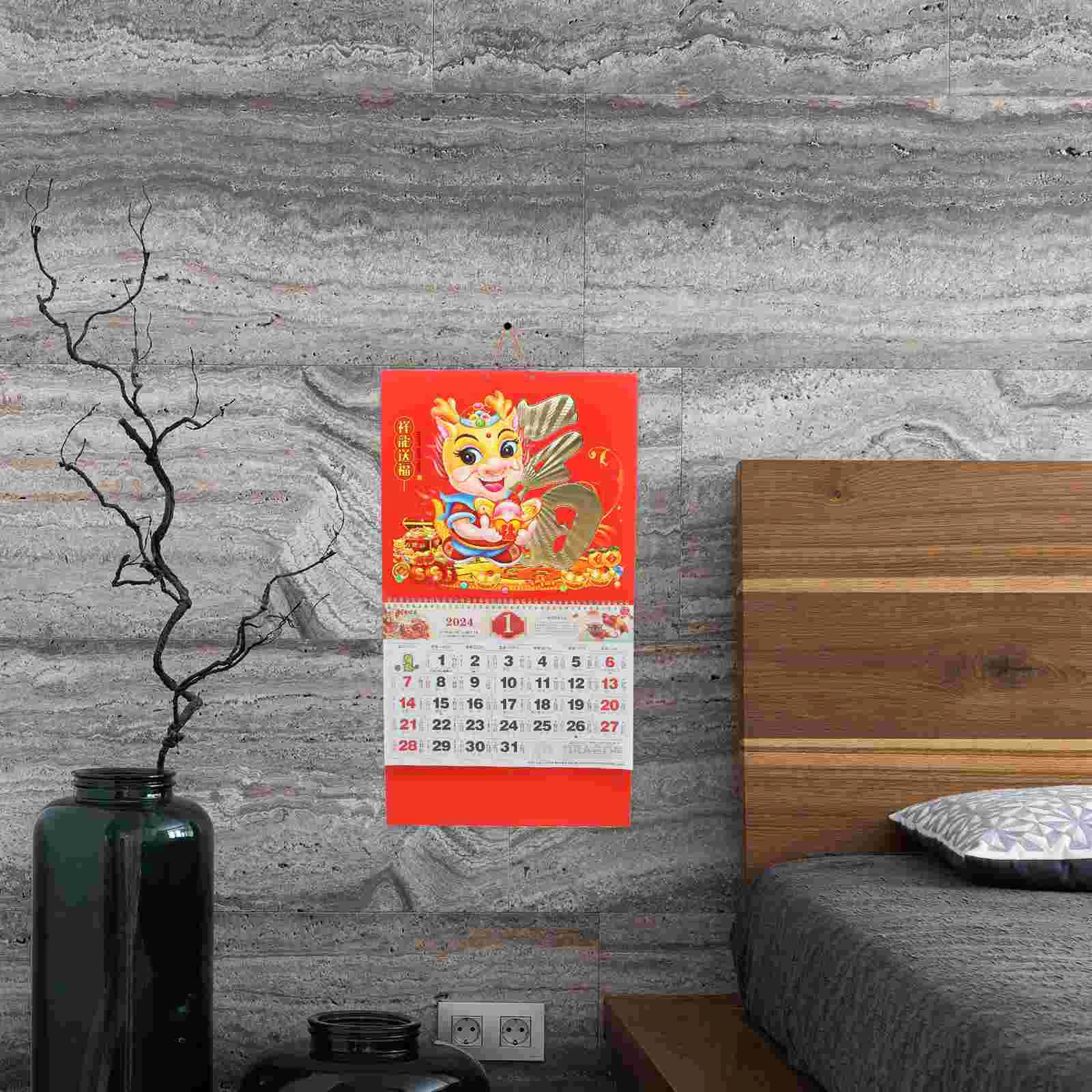 

Chinese Calendar 2024 Year The Dragon Wall Calendar Chinese Spring Festival Lunar Year Calendar Chinese New Year Calendar