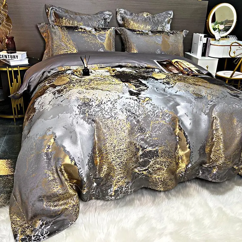 

CHAUSUB Luxury Bedding Set 4PCS/6pcs 100% Cotton Satin Fabric Duvet Cover Comfortable Silky and Softable