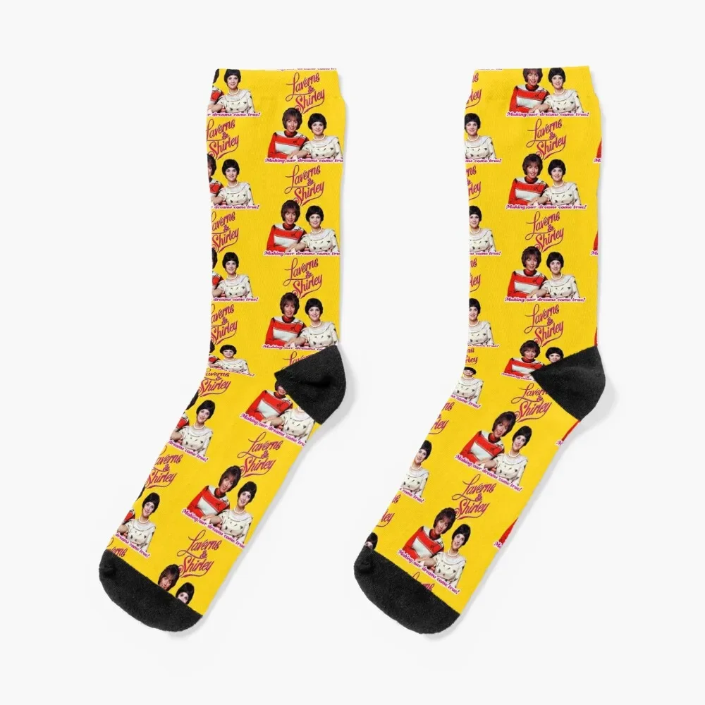 

70s Laverne & Shirley Happy Days Spin off dreams tribute Socks colored sports and leisure Rugby Socks Male Women's