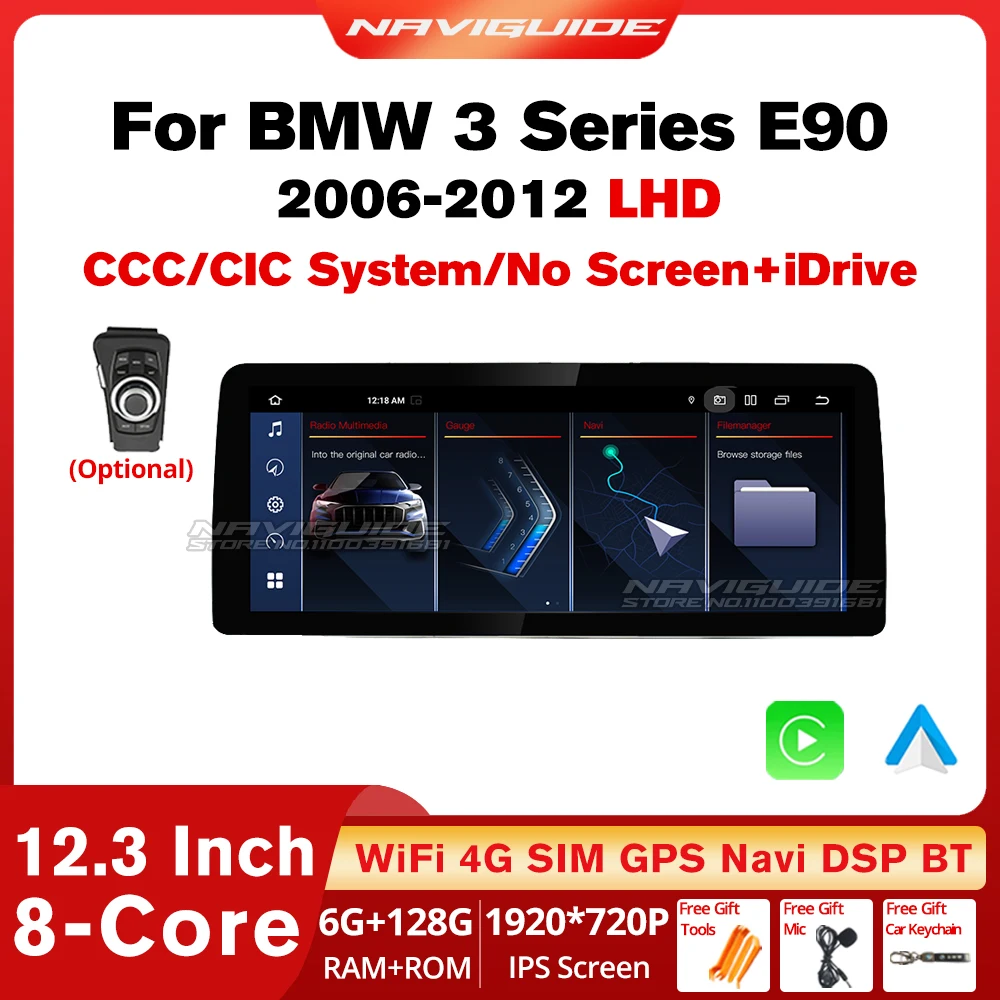 NAVIGUIDE 12.3 Inch Wireless CarPlay Android Auto Car Multimedia Touch Screen Player For BMW 3 Series E90 E91 E92 Head Unit BT
NAVIGUIDE 12.3 Inch Wireless CarPlay Android Auto Car Multimedia Touch Screen Player For BMW 3 Series E90 E91 E92 Head Unit BT
