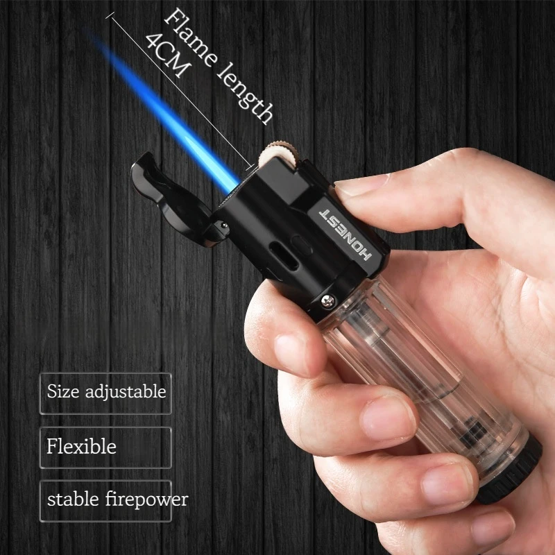 Windproof Metal Inflatable Lighter Straight Punch Flame Grinder Visible gasbox Portable Cigar Igniter Outdoor Kitchen Men's Gife
Windproof Metal Inflatable Lighter Straight Punch Flame Grinder Visible gasbox Portable Cigar Igniter Outdoor Kitchen Men's Gife